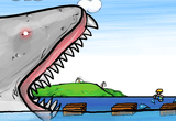 Escape do Tubarão que Come Pessoas